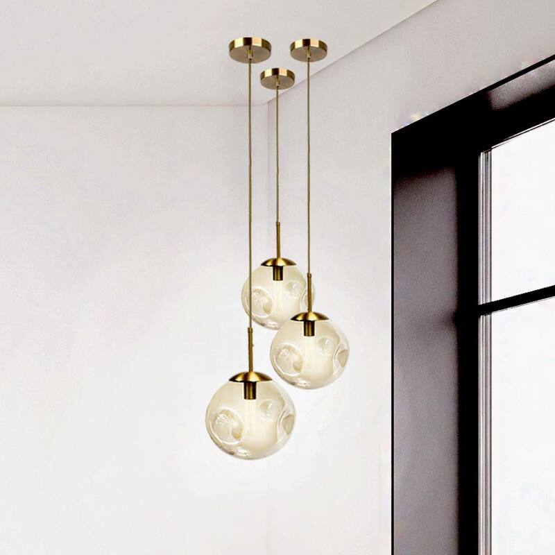 Blanche Dimpled Cognac Glass Pendant Light, 10" 10 inches Bed Bath